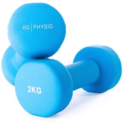 Obrázek kg Physio sada činek s plakátem na cvičení A3 neoprénové krátké činky 2 ks fitness závaží z litiny činek, odpuzující pot krátkých pro ženy a muže 1 10