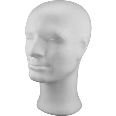 Obrázek MCE Commerce A33M8693 polystyrenová hlava muž, výška 300 mm, bílá, x 210 170 mm