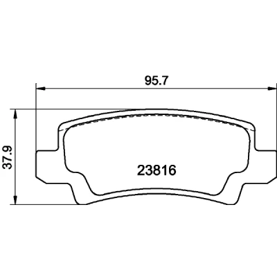 Obrázek HELLA PAGID brzdové destičky vzadu s akustickým varováním opotřebení čtyři v sadě T1398 pro mj. TOYOTA 8DB 355 010 841