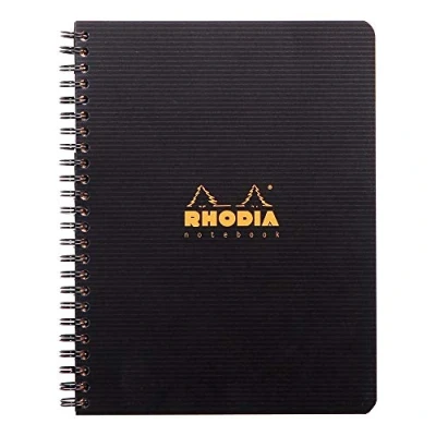 Obrázek Rhodia 119911C zápisník (s dvojitou spirálovou vazbou, DIN A5, 14,8 x 21 cm, linkovaný s okrajem, 90 g, 80 listů) 1 kus černý