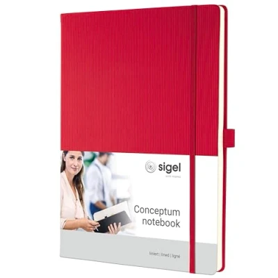 Obrázek Zápisník Sigel s tvrdými deskami, CONCEPTUM® (český jazyk nelze zaručit), červená