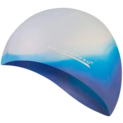 Obrázek Aqua Speed barevná koupací čepice vodotěsná + malý ručník z mikrovlákna dámy a pánové pro dívky, chlapce děti 19. / 42