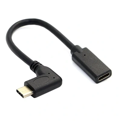 Obrázek System S USB 3.1 Type C (FEMALE) K (Male) 90 vpravo ohnutý Kabel adaptéru podpory 20 cm