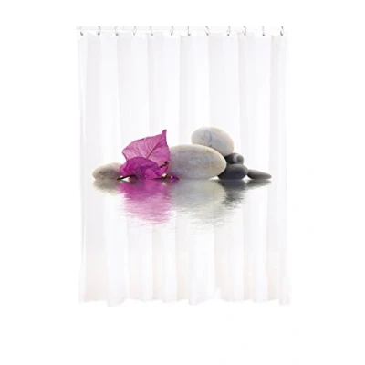 Obrázek MSV Anti Schimmel sprchový závěs antibakteriální, lze prát, vodotěsný, s 12 závěsnými kroužky polyester, &quot;Borneo&quot; 180 x 200 cm