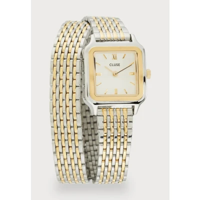 Obrázek Cluse Gracieuse Petite Watch Double Hodinky goldcoloured/silvercoloured, Ženy, Velikost: One Size, Gold coloured/silver coloured