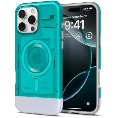 Obrázek Spigen Classic C1 MagFit pouzdro Pro iPhone 16 Max, kompatibilní s příslušenstvím MagSafe Bondi Blue