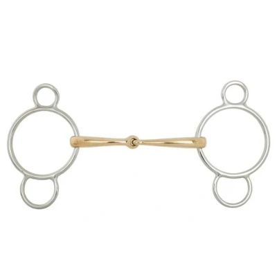 Obrázek BR Single Jointed Three Ring Gag Soft Contact 12 mm Ø Centre 70