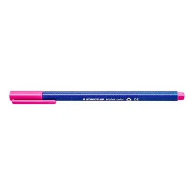 Obrázek STAEDTLER Fixy triplus color, magenta, trojhranné, stabilní, špička odolná proti vtisku, šířka řádků cca 1 mm, vhodné pro děti, Made in Germany, 10 magenta fibre tip v kartonovém pouzdře, 323 20