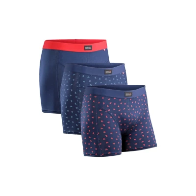 Obrázek Danish Endurance Classic 3 PACK Boxerky, Muži, Velikost: Medium, Multicolor (blue red, logo blue, red)