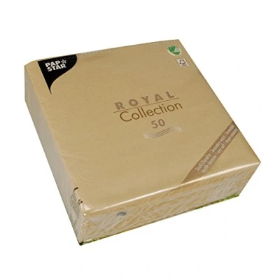 Obrázek Papstar, 50 ubrousků &quot;ROYAL Collection&quot; 1/4 složené 40 cm x pískové, #82360