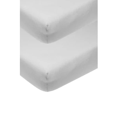 Obrázek Meyco Dětské napínací prostěradlo dětská postýlka Uni Light Grey 60 x 120 cm balení 2 ks