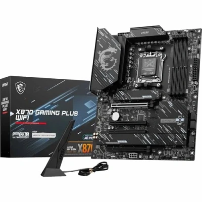 Obrázek MSI Základní deska X870 Gaming Plus WiFi, ATX podporuje AMD Ryzen 9000/8000/7000 procesory, AM5 14+2+1 Duet Rail System, DDR5 8200+MT/s (OC), PCIe 5.0 x16 a 4.0 x16, M.2 Gen5, Wi Fi 7, 5G LAN