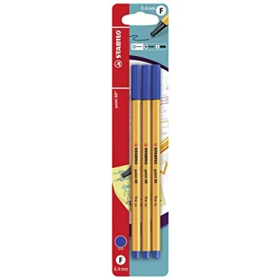 Obrázek Fineliner STABILO point 88 balení 3 ks modrý