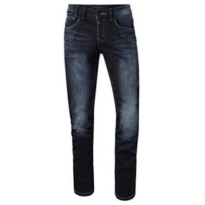 Obrázek Timezone Pánské Regular Gerrittz Straight Jeans, Modrá (Indigo Rough Wash 3200)