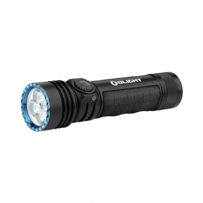 Obrázek OLIGHT Kapesní svítilna Seeker 4 pro LED s pouzdrem, 4600 lumenů, 260 metrů, nabíjecí lampa USB C, výdrž baterie 15 dní, přenosná ruční všední den, outdoor (černá, studená bílá)