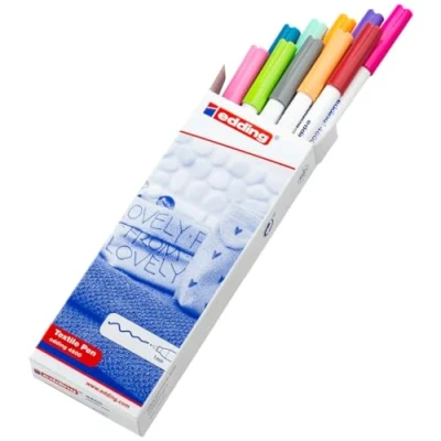 Obrázek edding 4600 textilních tužek 10 barev v sadě (fun) kulatý hrot 1 mm textilní tužky lze prát pračce (60 C) k pomalování na látku tužka textil