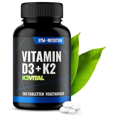 Obrázek Vitamín D3 K2 20 000 I.E + vitamin 365 tablety 99,7+% All Trans MK7 Vegan K2VITAL® Depot tablet vysoká dávka