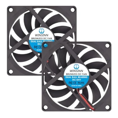 Obrázek WINSINN DC 80 mm Lüfter 24 V 8010 Doppelkugellager bürstenlose Kühlung x 10 2 polig (2 Stück)