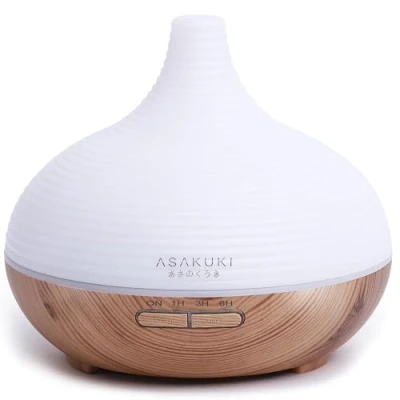 Obrázek ASAKUKI 300 ml Aroma difuzér na vonné oleje, prémiový ultrazvukový zvlhčovač vzduchu aromaterapie oleje se 7barevným LED světlem, bez BPA do ložnice, kanceláře, lázně