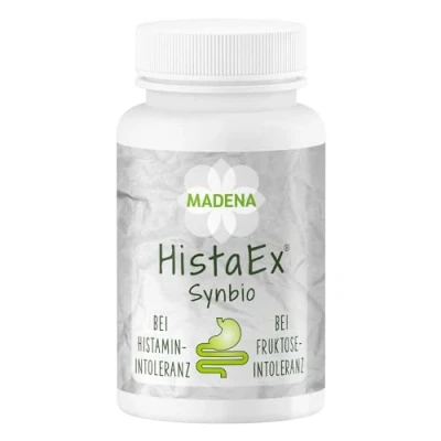 Obrázek MADENA HistaEx Synbio bakterie mléčného kvašení a bifidobaktivují při intoleranci histaminu nesnášenlivosti fruktózy 60 kapslí + 2 rozpustná vláknina, denní dávka 20 miliard zárodků