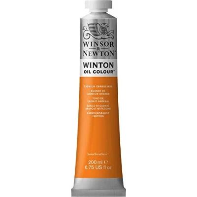 Obrázek Winsor &amp; Newton 1437090 Winton, jemná kvalitní olejová barva 200ml tuba s rovnoměrnou konzistencí, odolná vůči světlu, vysoká krycí schopnost, bohatá na barevné pigmenty oranžový odstín kadmium