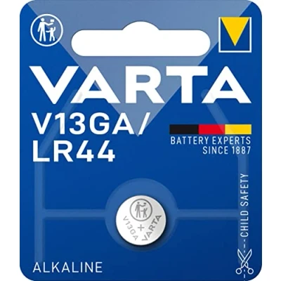 Obrázek VARTA Baterie V13GA/LR44 knoflíkové články, 1 kus, alkalické speciální, 1,5 V, balení bezpečné pro děti, hračky, kalkulačky, měřicí přístroje