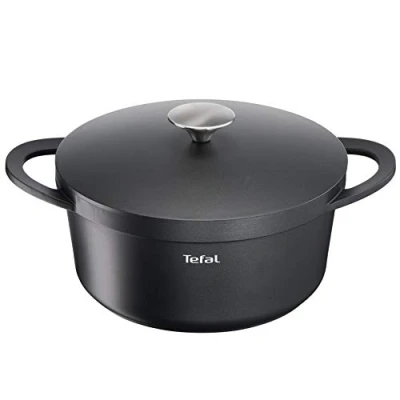 Obrázek TEFAL hrnec na dušení TRATTORIA 24 cm, pekáč z hliníkového odlitku, s nepřilnavým povrchem, dobrá akumulace tepla, dušení, pečení, vhodný pro všechny běžné typy sporáků, indukční,