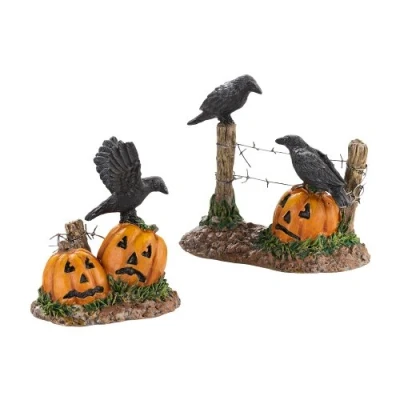Obrázek Department 56 Accessories for Villages Halloween Ravens, 4,5 cm (4030786), Schwarz, Orange