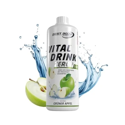 Obrázek Best Body Nutrition Vital Drink ZEROP® zelené jablko, originální nápojový koncentrát sirup bez cukru, 1:80 vydává 80 litrů hotového nápoje, 1000 ml