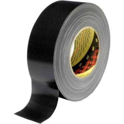 Obrázek 3M Prémiová textilní lepicí páska 389, Duct Tape, silná pancéřová páska, na opravy, odolná vůči UV záření a vodě, černá, 50 mm x m (balení 1 ks)