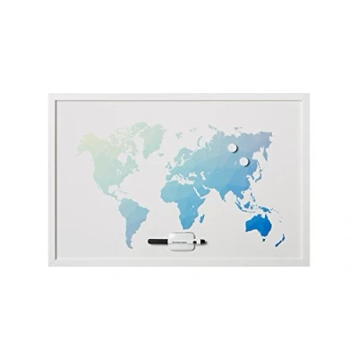 Obrázek Bi Office Whiteboard Polygon mapa světa 90x60 cm