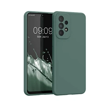 Obrázek kwmobile pouzdro kompatibilní s Samsung Galaxy A33 5G silikonové na mobil měkký povrch bezdrátové nabíjení modrozelené