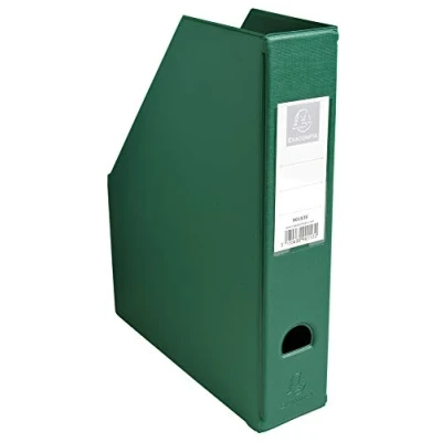 Obrázek Exacompta Pořadač na dokumenty 90153E DIN A4 7 cm široký z pevného kartonu s PVC potahem a nalepeným štítkem hřbetu otvorem pro uchování časopisů katalogů tmavě zelený
