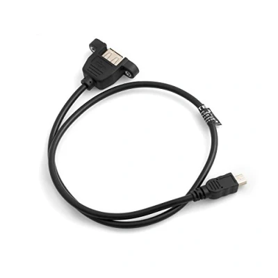 Obrázek System S USB 2.0 typ A panel Mount kabel adaptéru Mini konektor k typu zdířce se šroubovými drážkami 50 cm
