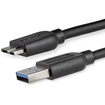 Obrázek StarTech.com 2m tenký SuperSpeed USB 3.0 A na Micro B kabel St/St připojovací černý