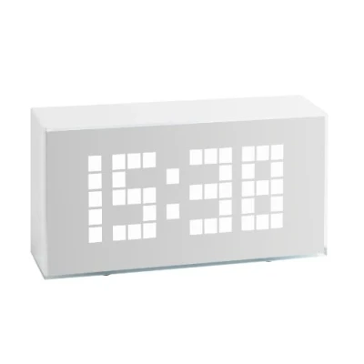 Obrázek TFA Dostmann Budík digitální časový blok, 60.2012, s teploměrem pro vnitřní použití, čas a datum, velké LED číslice, bílý, (D) 175 x (Š) 51 (V) 91 mm