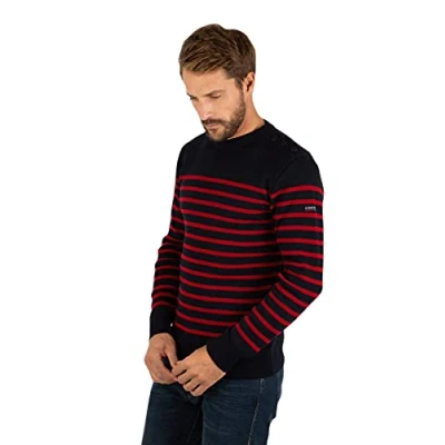 Obrázek Armor Lux Herren Pull Marin Paimpol Homme Pullover, Mehrfarbig (Navire/Piment I78), X Large