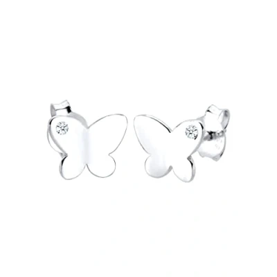 Obrázek Elli DIAMONDS Earrings Children Butterfly Natural with Diamond (0,03 ct.) ze sterlingového stříbra 925, Fazetový brus, Diamant