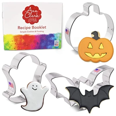 Obrázek Ausstechformen von Ann Clark USA Halloween Keksausstecher, 3 Teiliges Set Kürbis, Fledermaus, Geist Ausstecher