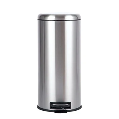 Obrázek Amazon Basics Kulatý pedálový odpadkový koš, válcový ušlechtilá ocel, 30 l, satén