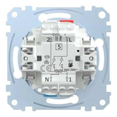 Obrázek Schneider Electric Merten MEG3605 0000 Sada řadových ovládacích spínačů, 1pólový, 16 AX, AC 250 V, zásuvné svorky, pod omítku pro montáž vypínačů a zásuvek
