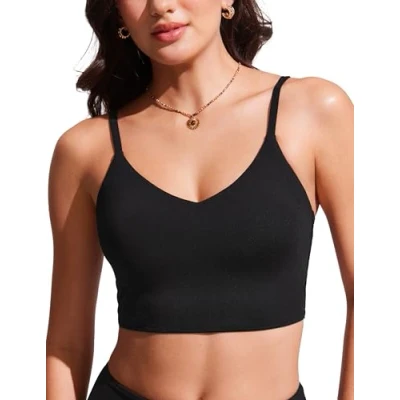 Obrázek CRZ YOGA Dámské bikiny Top Swimsuit Rychle schnoucí Padded Bikini Swim horní díl, černá