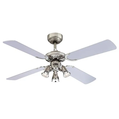 Obrázek 105 cm stropní ventilátor Princess Euro 72112 se třemi zářiči a čtyřmi křídly, provedení v tmavém cínu/chromu