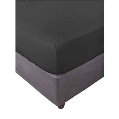 Obrázek Miracle Home. Weiches und bequemes elastisches Spannbetttuch, 50% Baumwolle Polyester, Schwarz. 135 x 200