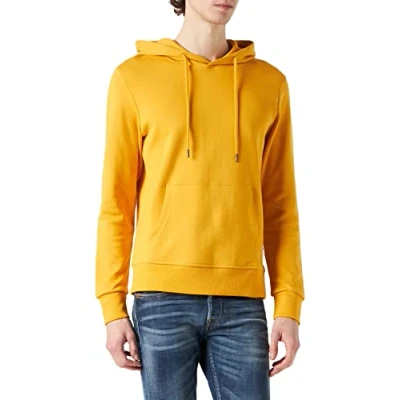 Obrázek JACK &amp; JONES Male svetr s kapucí jednobarevný kapucí, Zlatá oranžová