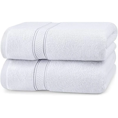Obrázek Utopia Towels Balení 2 ks osušek Premium 100% prstencově předená bavlna 69 x 137 cm ručníky, velmi savé, měkký pocit osušky (bílé)