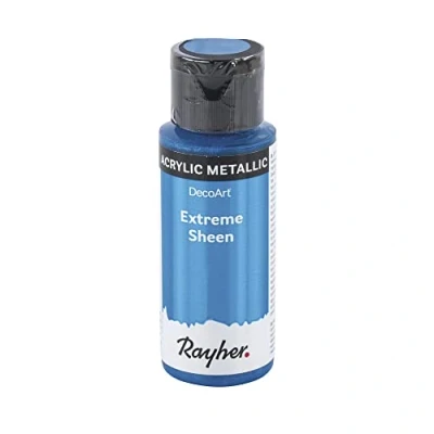 Obrázek Rayher Hobby Extreme Sheen metalická barva, safírová, láhev 59 ml, akrylová barva metalická, patentovaná receptura, 35014830