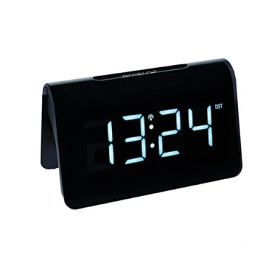 Obrázek TFA Dostmann Icon digitální rádiový budík, 60.2543.02, velmi jasné LED číslice, individuální doba trvání snooze, černo bílý