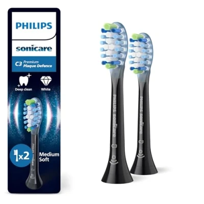 Obrázek Philips Sonicare C3 Premium Plaque Defense, originální náhradní hlavice kartáčku, černé, balení po 2 kusech, HX9042/88