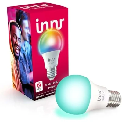 Obrázek innr Zigbee E27 Smart lampa, funguje s Alexa a Hue* (nutná bridge), bílá &amp; Color, 16 milionů barev, chytrá žárovka stmívatelná, Home, 1 balení